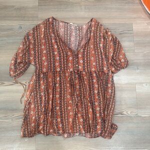 Bohemian Floral Print Top